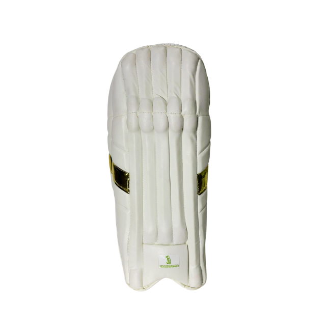 Cricket Wicket Keeping Pads – Lightweight White-Golden